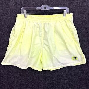 VTG 90s Big Dogs Shorts Mens Large Neon Green Swim Swimmer Lined Quick Dry